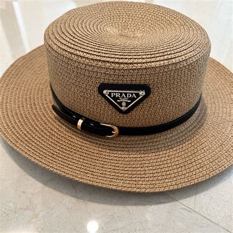 prada beanie vintage|Prada straw hat.